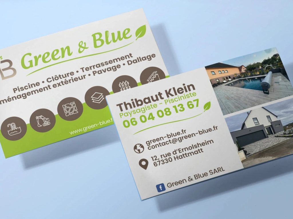 Cartes de visite – Green & Blue