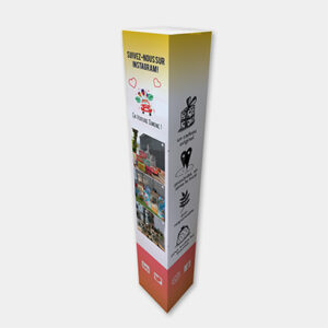 Totem carton 4 faces